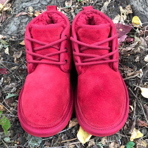 UGG Red Neumel Ankle Boots Size 6 - Picture 4 of 9